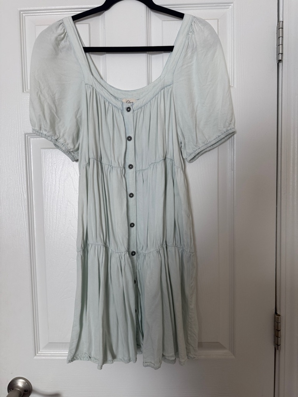 Elan Mint Green Button-Front Mini Dress